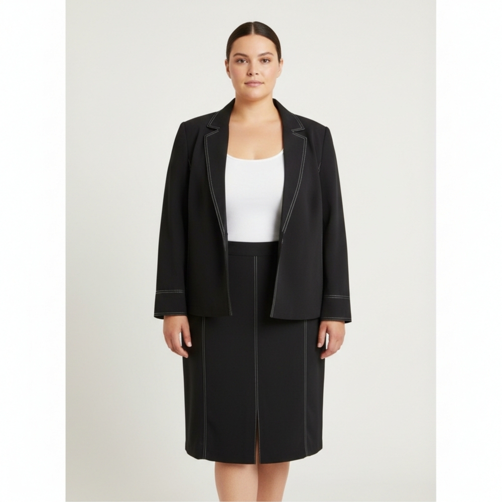 John Meyer Collection Woman's Plus Blazer and Skirt Suit Set